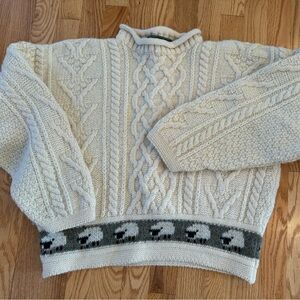 Women’s Small British Wool Sweater with sheep accent design